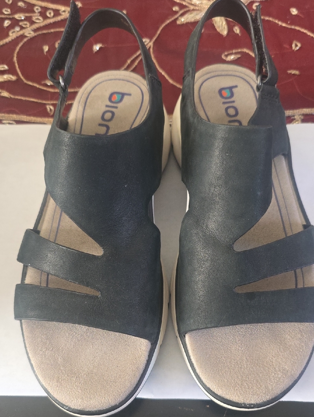 Bionica Black Open-Toe Slingback Sandals